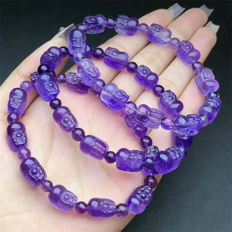 8MM Natural Amethyst Pixiu Bracelet Crystal Reiki Healing Stone Fashion Jewelry Gifting Gift For Women 1pcs