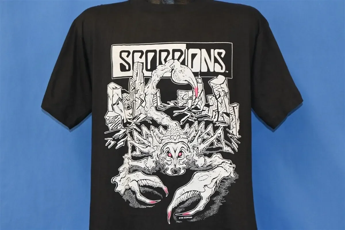 90s Scorpions Tease Me Please Tour 1990 91 Heavy Metal Rock Band T Shirt Medium