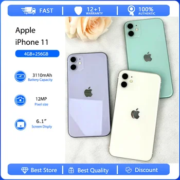 Apple iPhone 11 4G Face ID Mobile Phone Original Used Unlocked 6.1 64/128/256GB ROM Hexa-core IOS 12MP Camera NFC Smartphones