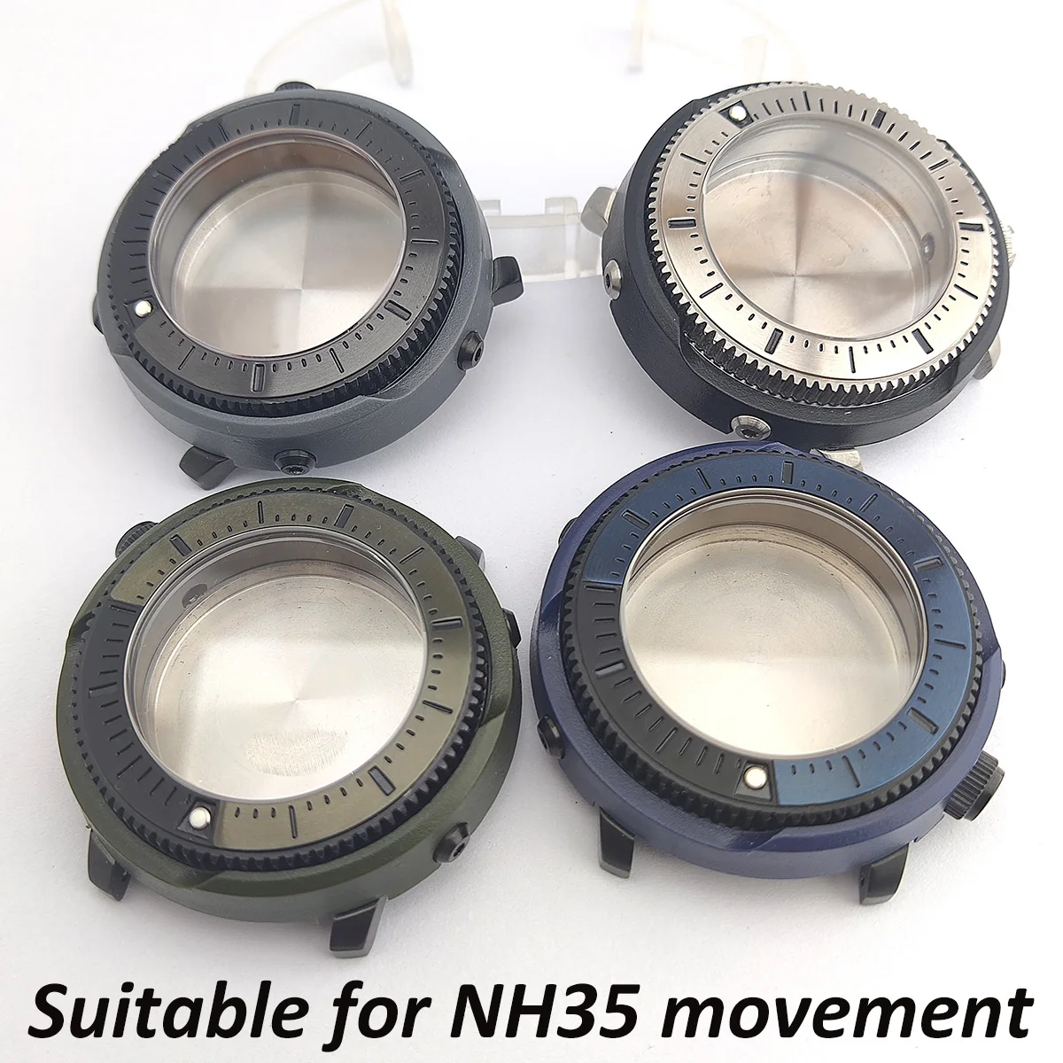45mm NH35 case Monster nh35 dial 45mm sapphire glass 3.8 calendar case accessories case movement
