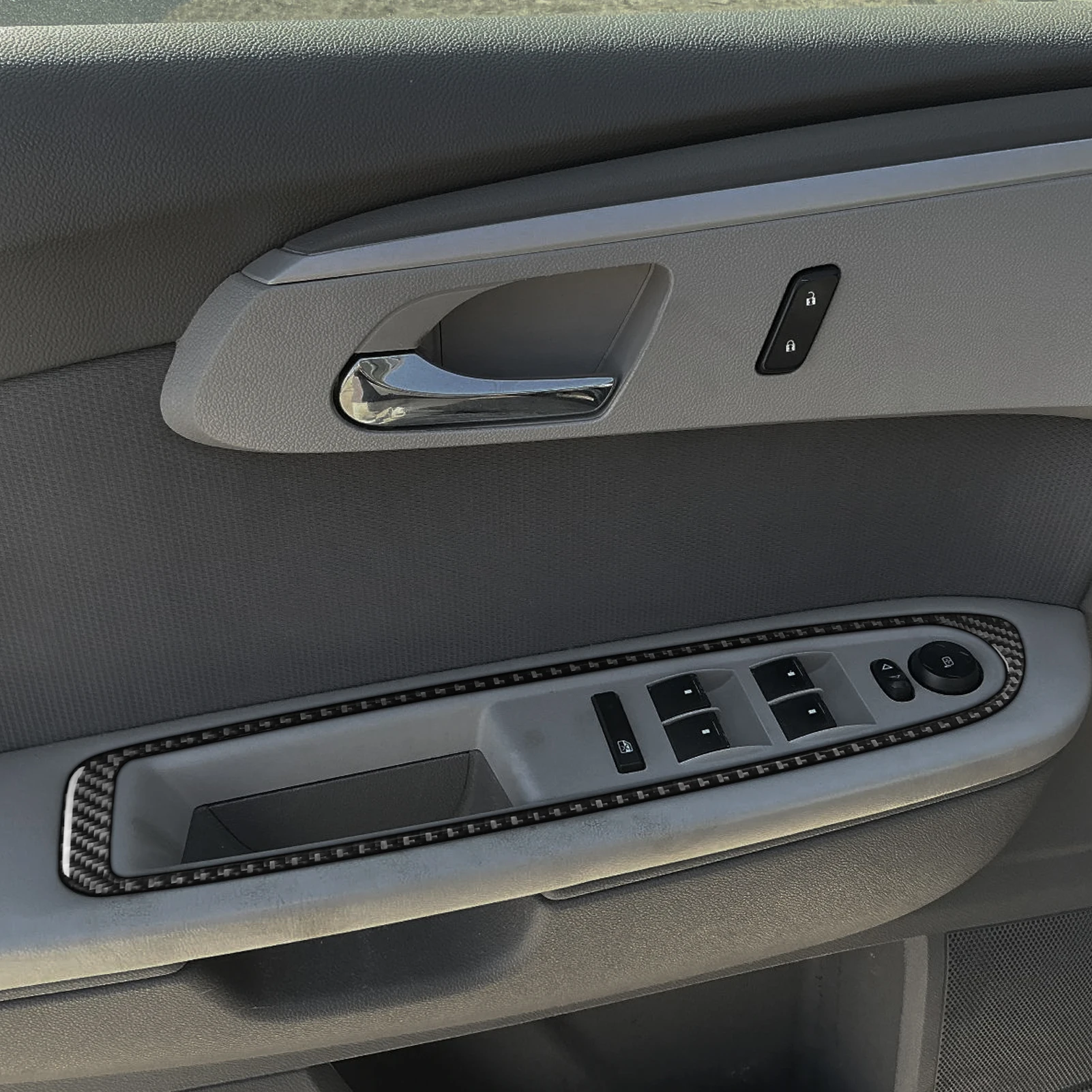 

For Chevrolet Traverse 2013-2017 Carbon Fiber Driver's Door Window Lift Switch Panel Frame Cover Trim Car Accessories Sticker