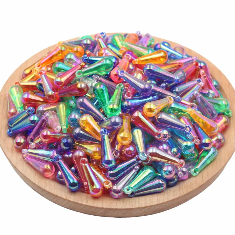 쥬얼리에 대 한 8x22mm 워터 드롭 아크릴 비즈 Diy 팔찌 귀걸이 머리 핀 발견 액세서리 재료 작은 펜 던 트