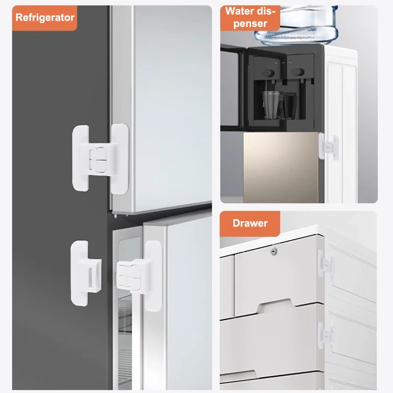5Pcs Baby Safety Cabinet Lock Drawer Door Locks Child Anti-Pinching Hand Security Protection Buckle Protection Refrigerator Lock
