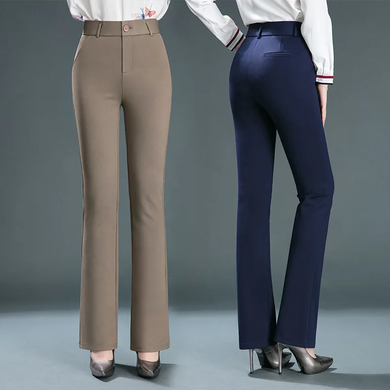 Pantalones casuales de cintura alta para primavera y otoño, pantalón de microcuerno de gran tamaño, tejido fino de MM de grasa, Y2k