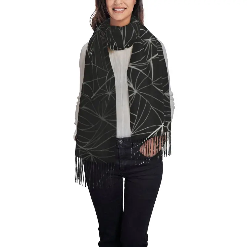 Leaves black and white new model Scarf Cashmere Woman Wool Ladies Scarf Warm Scarf Women's Winter Scarves Autumn