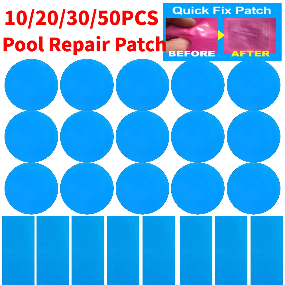 50-10PCS Self-Adhesive Swimming Pools Repair Patches Swimming Pool PVC Repair Kit for Swim Ring Toys Inflatable Boat Accessories