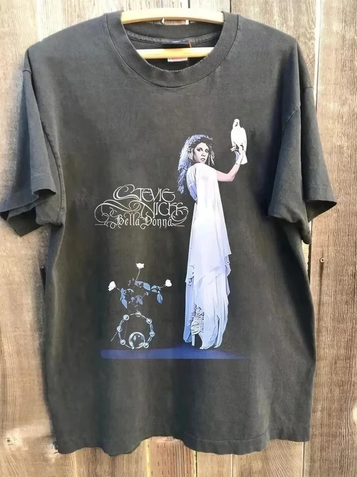 90s Vintage T-shirt Stevie Nicks Shirt Fleetwood Mac Band Print T-shirt Summer Fashion Men's and Women's Casual Outdoor T Shirt