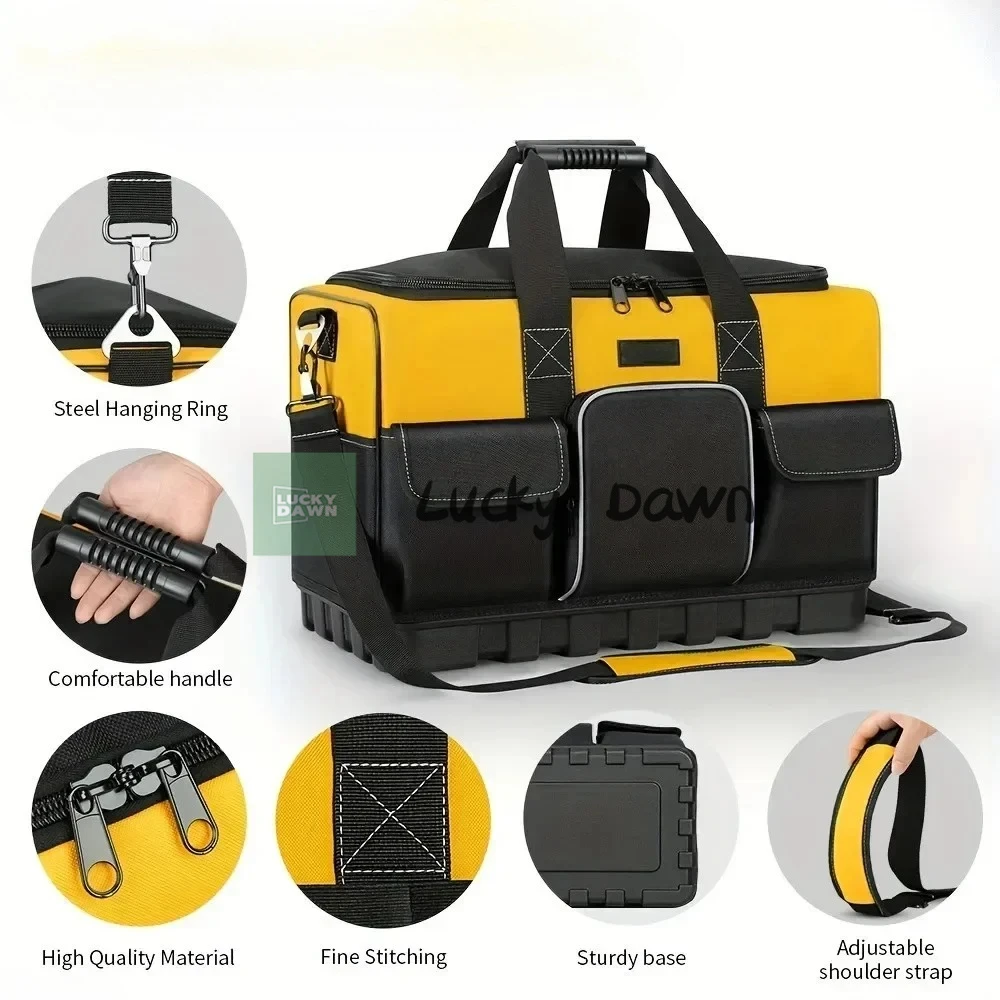 

Новая прочная сумка для инструментов с пластиковым основанием для электромонтажных инструментов, холщовая сумка-органайзер для инструментов