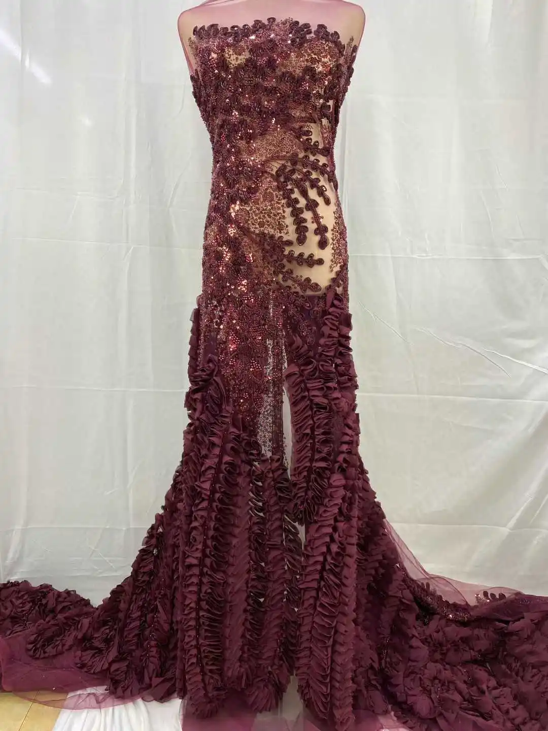 الجملة الساخن بيع الأفريقي مطرز أقمشة الدانتيل 2025 جودة عالية الأخضر الفرنسي النيجيري الترتر أقمشة الدانتيل لفستان الزفاف