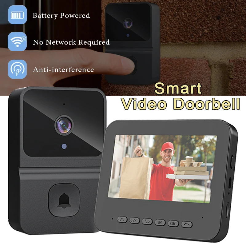 الذكية جرس باب يتضمن شاشة عرض فيديو 2.4G اللاسلكية واي فاي التحكم عن بعد مراقبة المنزل فيديو إنترفون HD للرؤية الليلية أجراس الباب مقاوم للماء #5