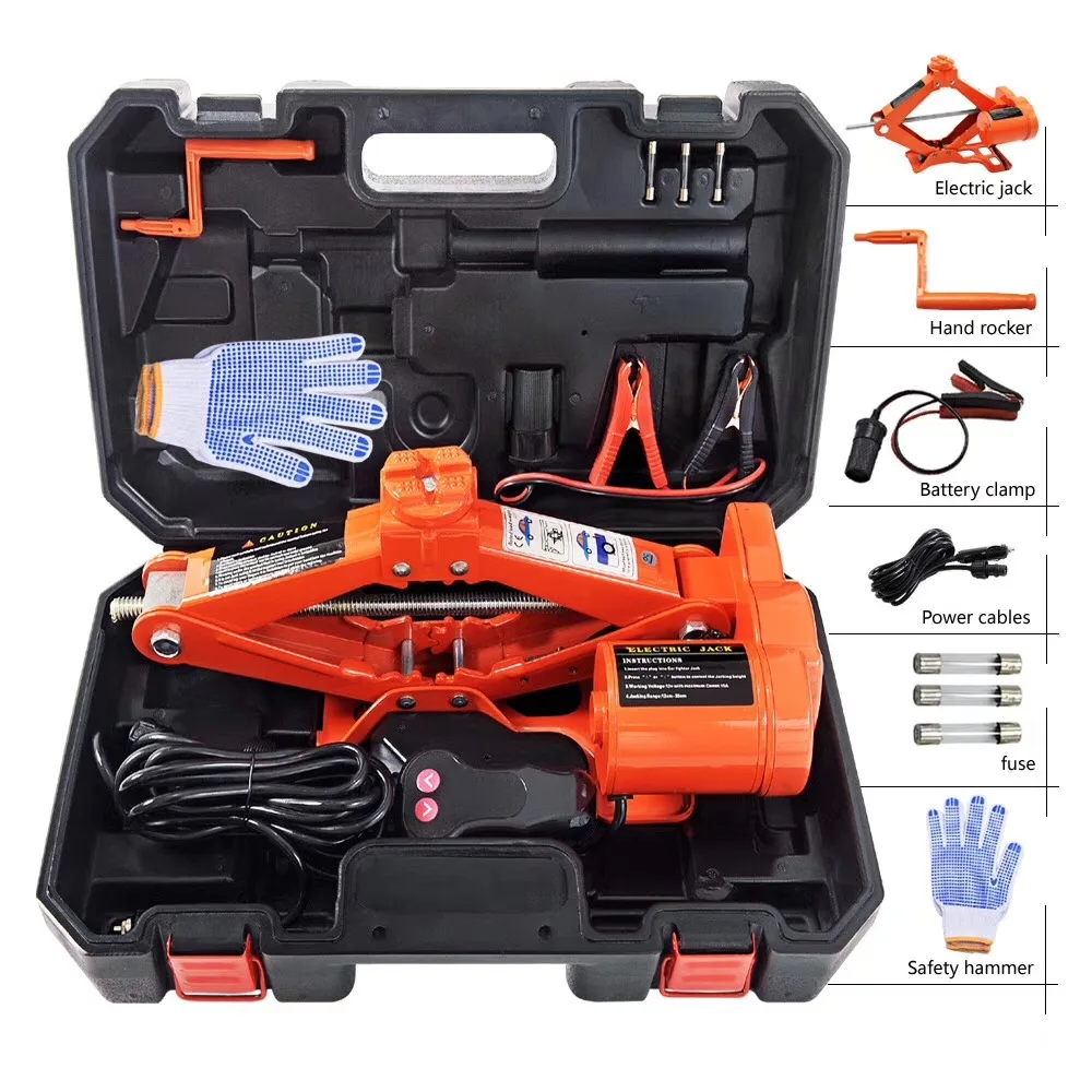 3T Higher Lifting Electrical Scissor Jack Portable 12v Car Repair Tool Scissor Jack For Sedans SUVs