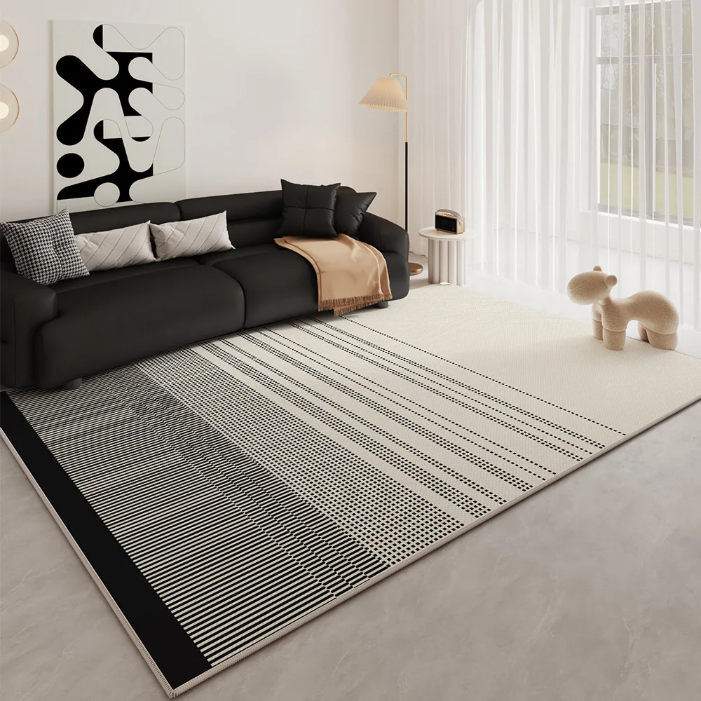 Retro Simple Light Luxury Living Room Carpet Soft Anti-skid Bedroom Rug Bedside Mat Cloakroom Coffee Table Large Area Rug