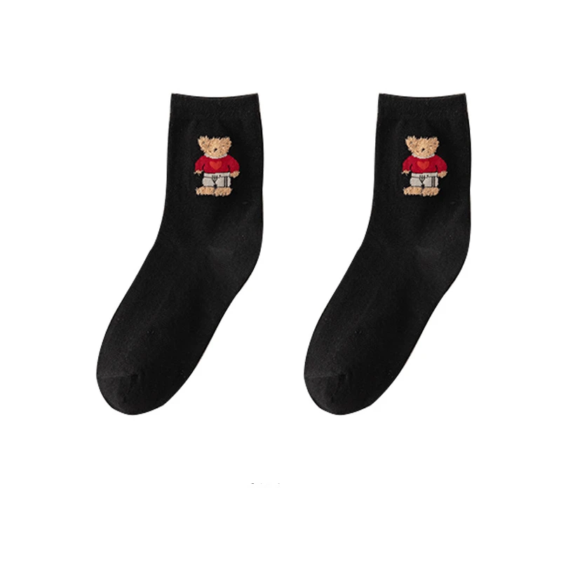 Trendy socks Cartoon Bear Men\'s Women Socks Cotton Harajuku Style Sport Boy girls Skateboard Novelty Breathable Christmas Gift