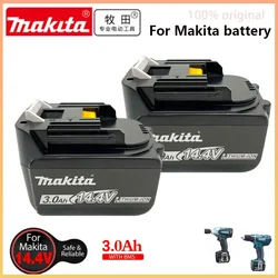 Oryginalny akumulator litowo-jonowy Makita 3000 mAh 14,4 V do elektronarzędzi Makita 14 V 3,0 Ah BL1460 BL1430 1415 194066 -1