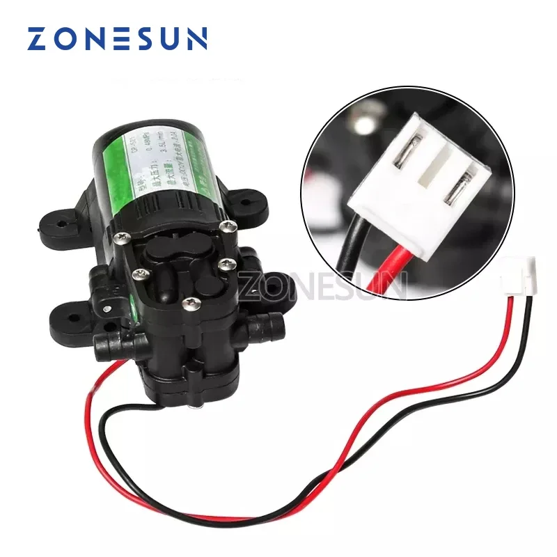 

ZONESUN Diaphragm Water Pump For Filling Machine Small Safe High Pressure Self Priming Pump 3.6L/min