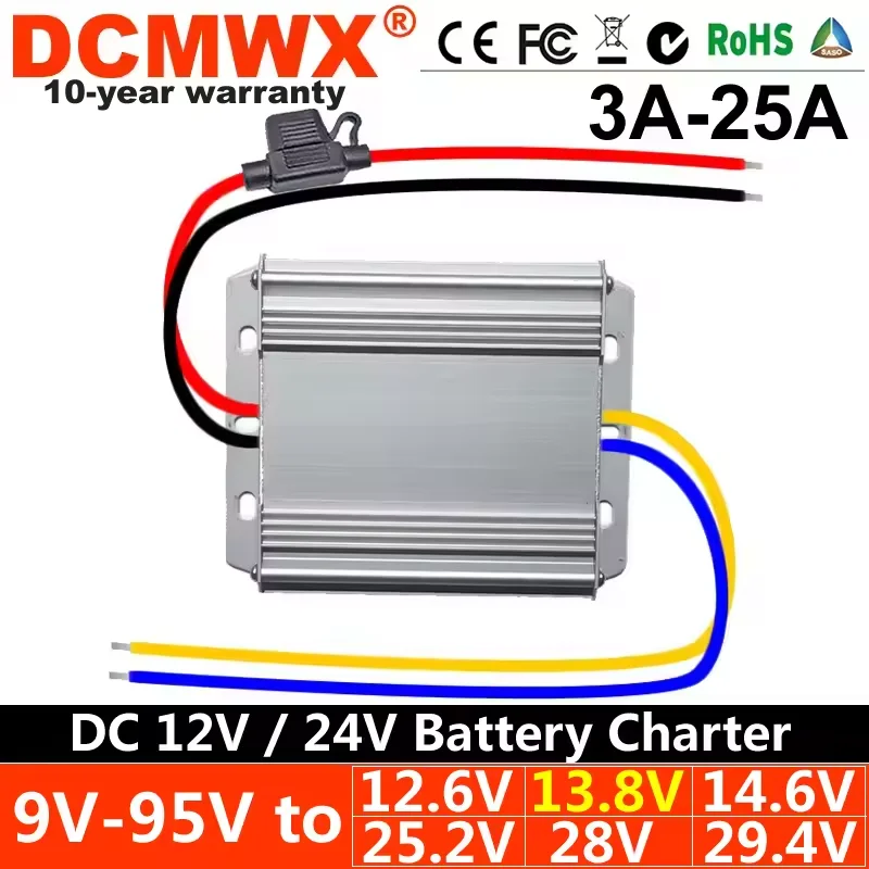 DC Battery Charger 9V 12V 24V 36V 48V to 12.6V 13.8V 14.6V 25.2V 29.4V 28 Step-Up Step-Down Converter Automatic Boost Buck CC CV