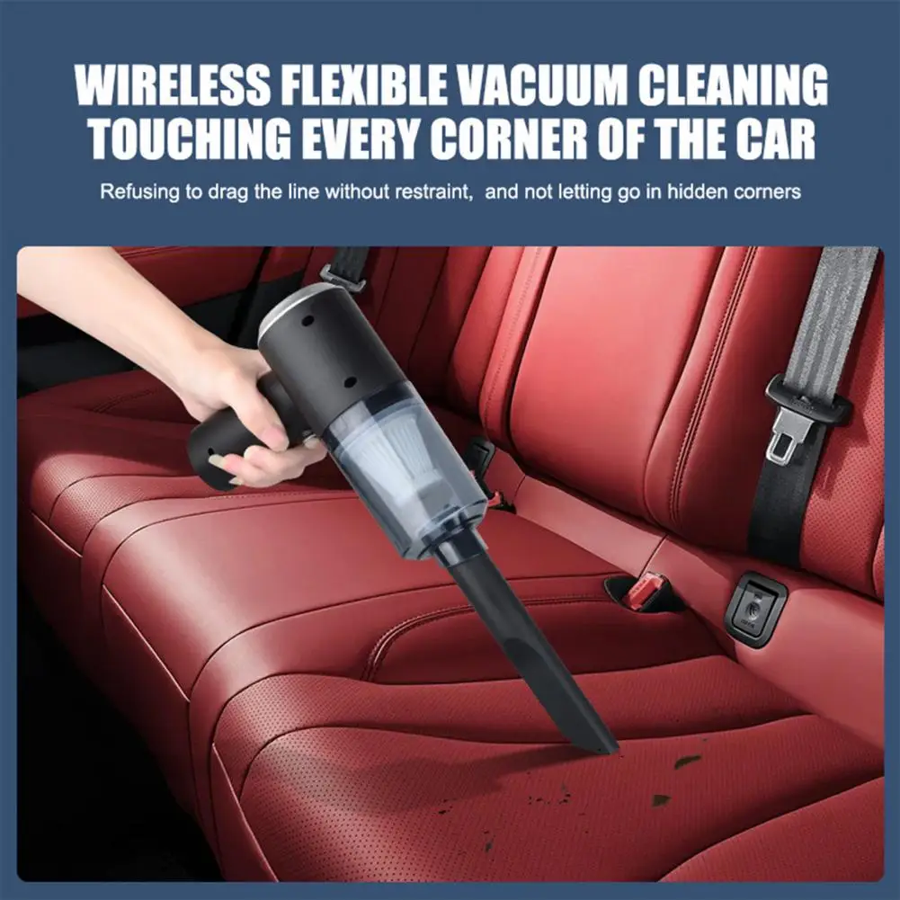 Usb Rechargeable Car Vacuum Highly Efficient Hand-held Cordless Vacuum Cleaner with 5500pa Strong Suction Low Noise for Portable