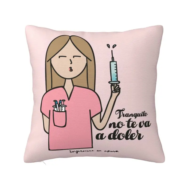Enfermera En Apuros Doctor Nurse Medical Cushion Cover 45*45 cm Velvet Throw Pillow Case for Living Room Sofa Chair Pillowslip