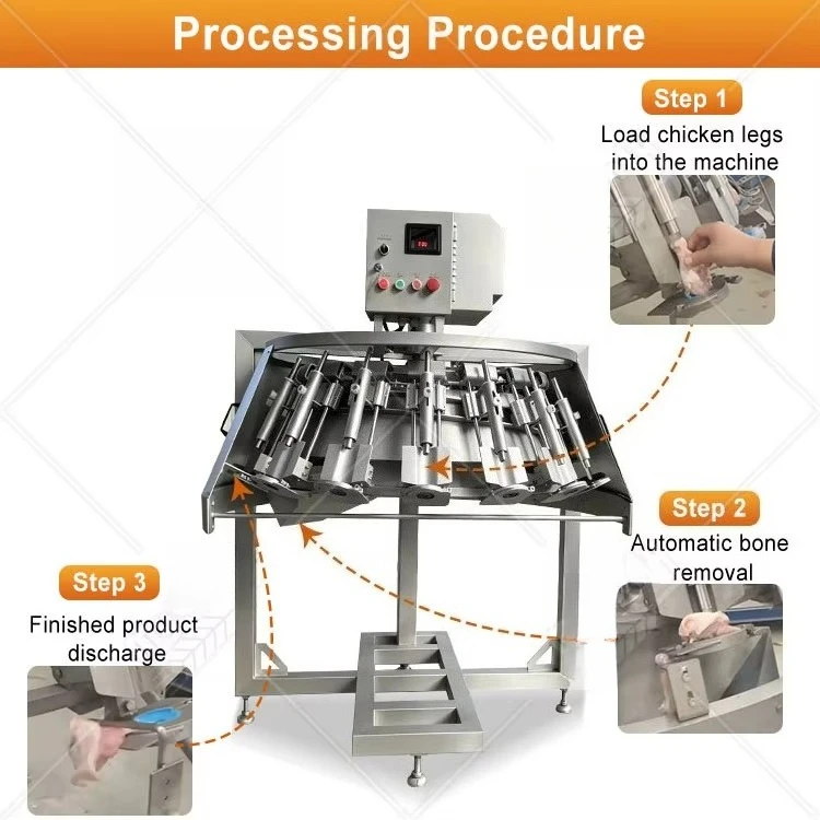 High Efficiency Automatic Chicken Thigh Deboner Custom Commercial Bone Remover For Barbecue Processing Lines