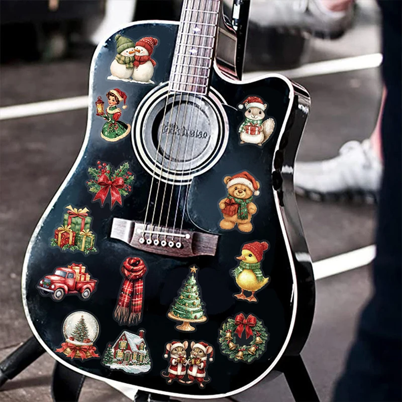 50 قطعة ملصقات عيد ميلاد سعيد الإبداعية الكرتون عيد الميلاد الجمالية أكواب مياه خوذة الأمتعة سكيت سكرابوكينغ الشارات لعبة #4