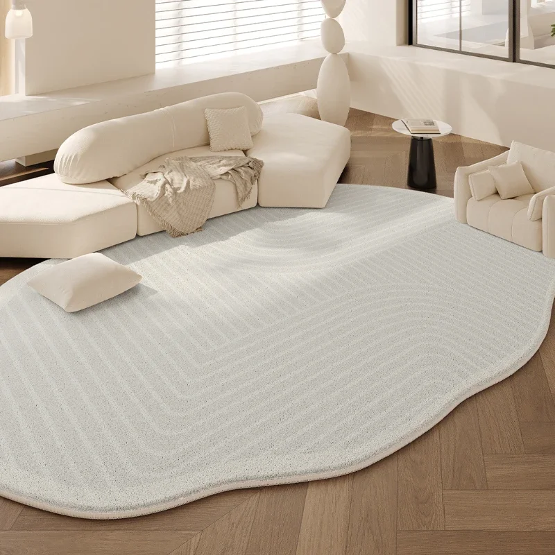 Irregular Shapes Rugs for Bedroom Thick Plush Lounge Rug Cream Style Living Room Decoration Carpet Fluffy Soft Bedside Floor Mat