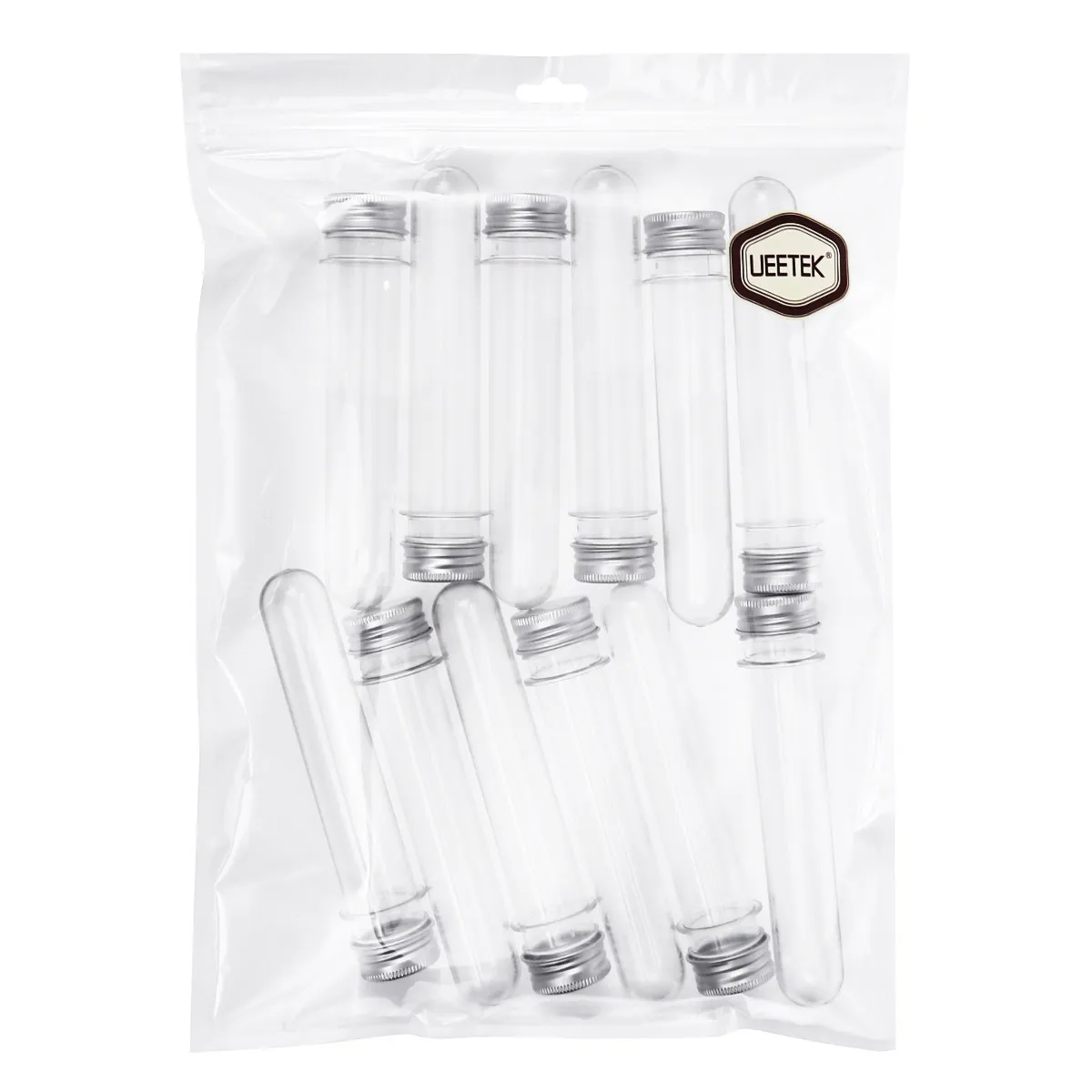 12Pcs Test Tubes Plastic Screw Caps Clear Lightweight Containers for Liquid Samples Bath Salt Storage Plastic Test Tubes