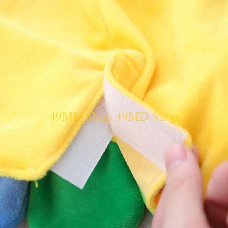 49MD Adult Kids Funny Rainbow Colorful Hat Soft Plush Petals Blooming Hood