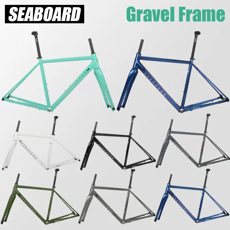 

SEABOARD Road Bicycle Frame Gravel Off-Road Disc Brake Aluminum Frame 700C Cylinder Shaft With Carbon Fork Thru Axle 12x142mm