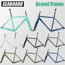 SEABOARD Road Bicycle Frame Gravel Off-Road Disc Brake Aluminum Frame 700C Cylinder Shaft With Carbon Fork Thru Axle 12x142mm