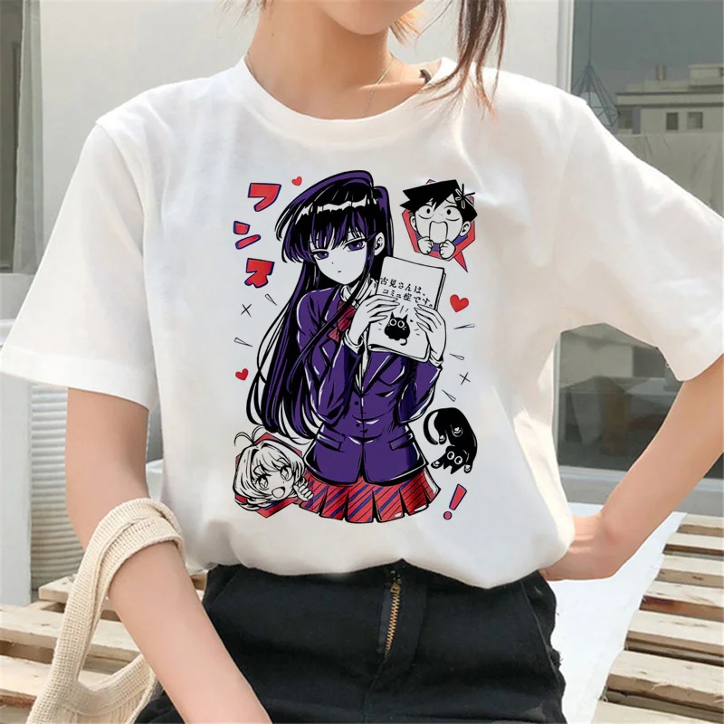 Komi Cant Communicate top tees male manga streetwear vintage top tees anime couple clothes