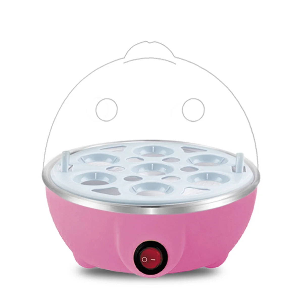 Rapid Egg Cooker: 7 Egg Capacity Electric Egg Cooker for Hard Boiled Eggs, Poached Eggs, Scrambled Eggs Pink EU Plug