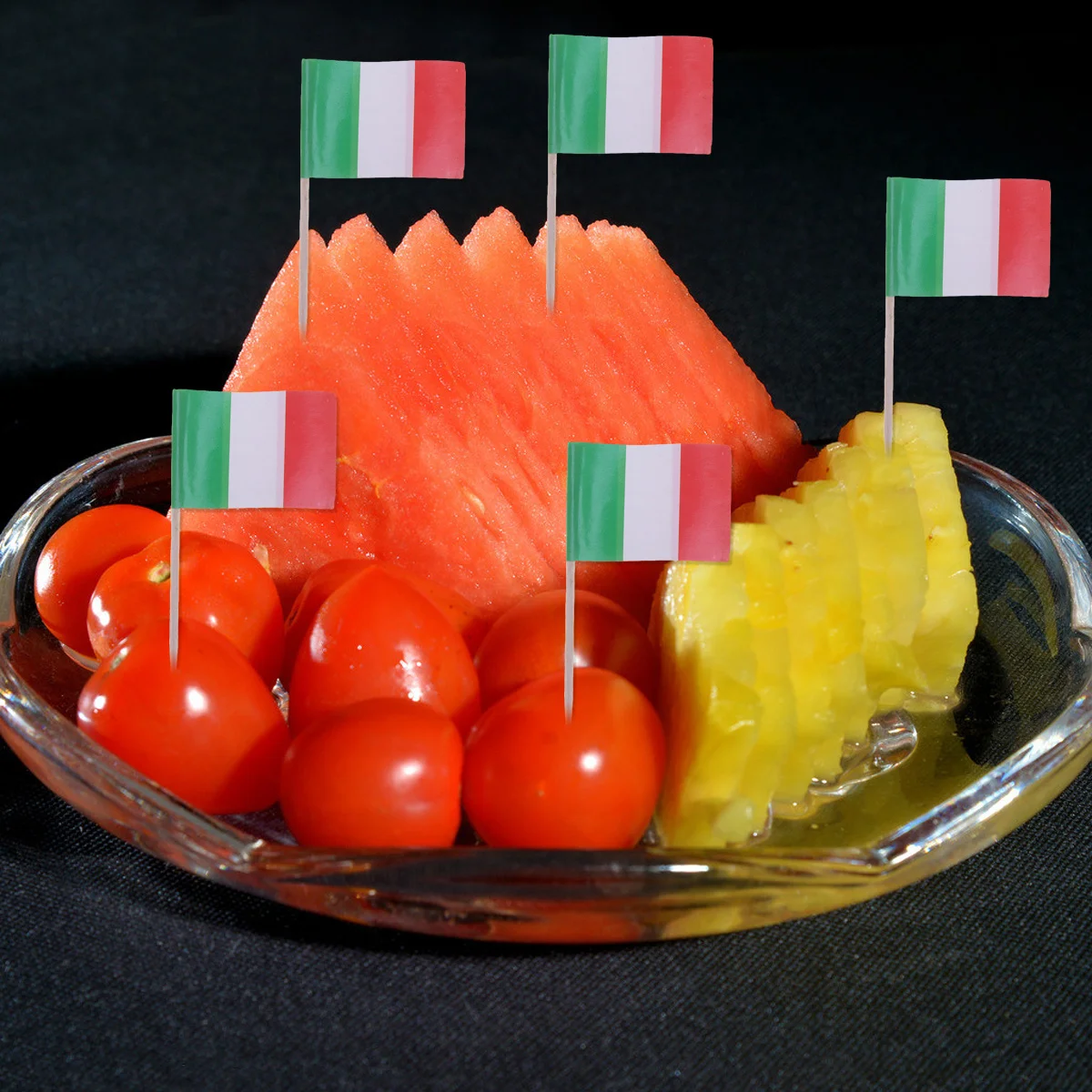 

100pcs Italy Flag Paper Food Picks 3.5X2.5X6.5Cm Cake Decorations For Birthday Halloween Party Cupcake Toppers Festival Kitchen