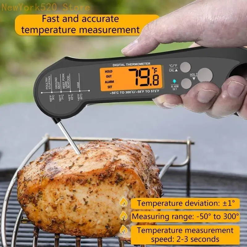 Digital Thermometer with Dual Probe Waterproof Thermometer for Cooking N84C