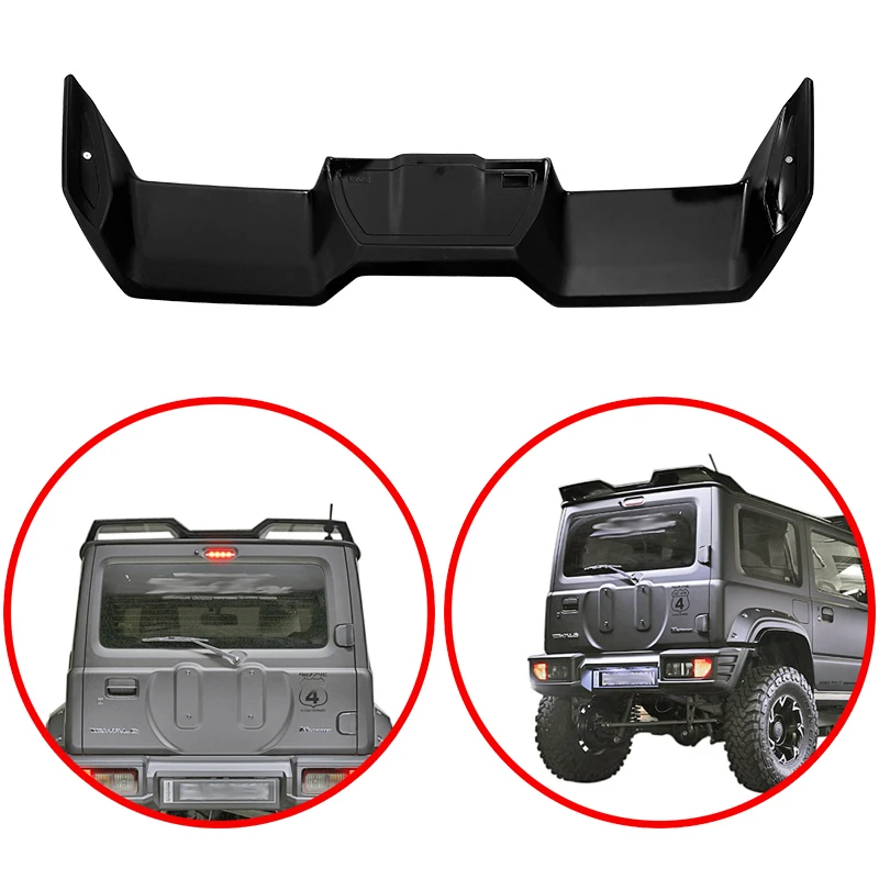 For Suzuki Jimny 2019 2020 2021 2022 High Quality ABS Wald Style Spoiler Rear Roof Wing Glossy Black Car Body Decorate Kit