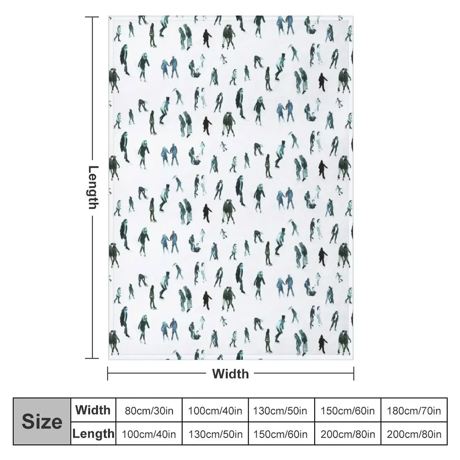 Ice skaters Throw Blanket couch cozy soft plush fuzzy picnic outdoor blanket
