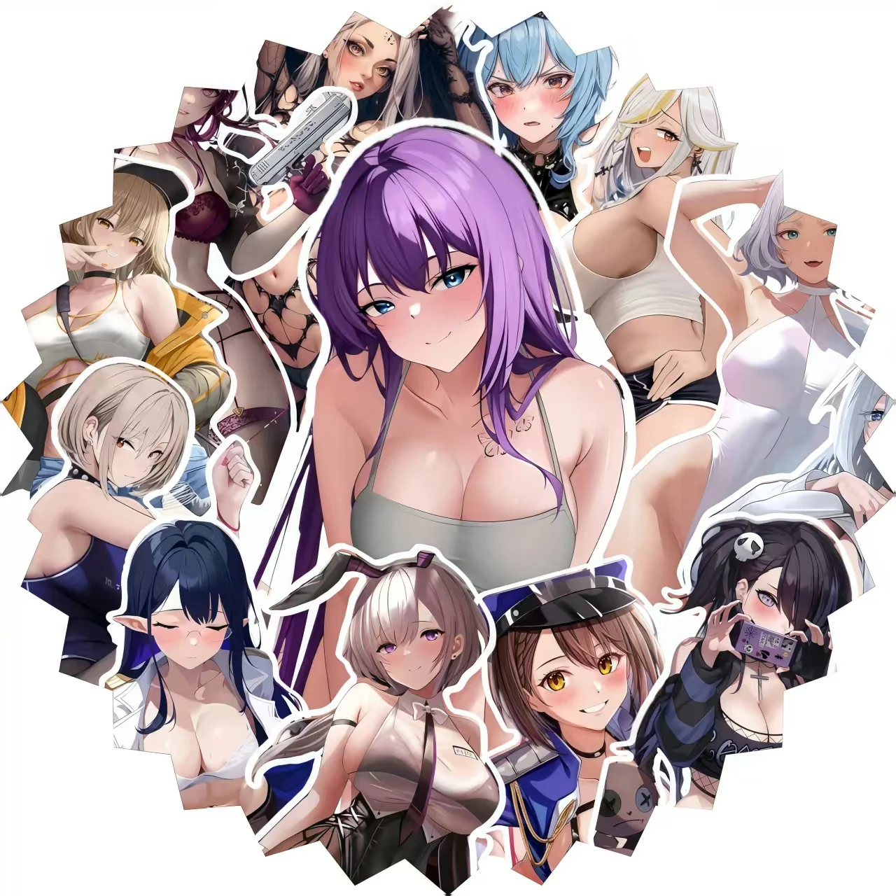 60PCS Waifu Stickers Anime Sexy Girl Vinyl Decals For Graffiti DIY Laptop Phone Car Bike Skate Man Board Guitar Toys Water Cup