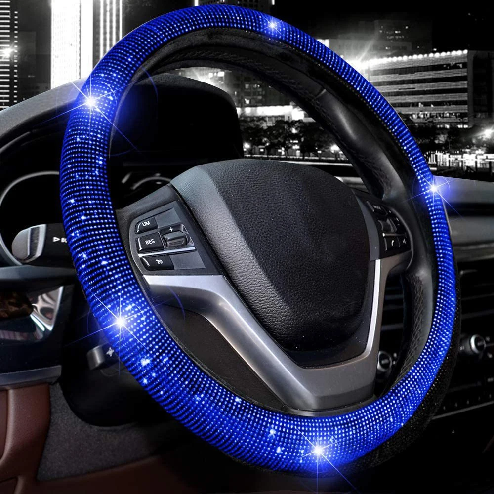 All Season Bling Steering Wheel Cover Protector Anti-slip Universal Size Fit 15inch /38cm Diameter