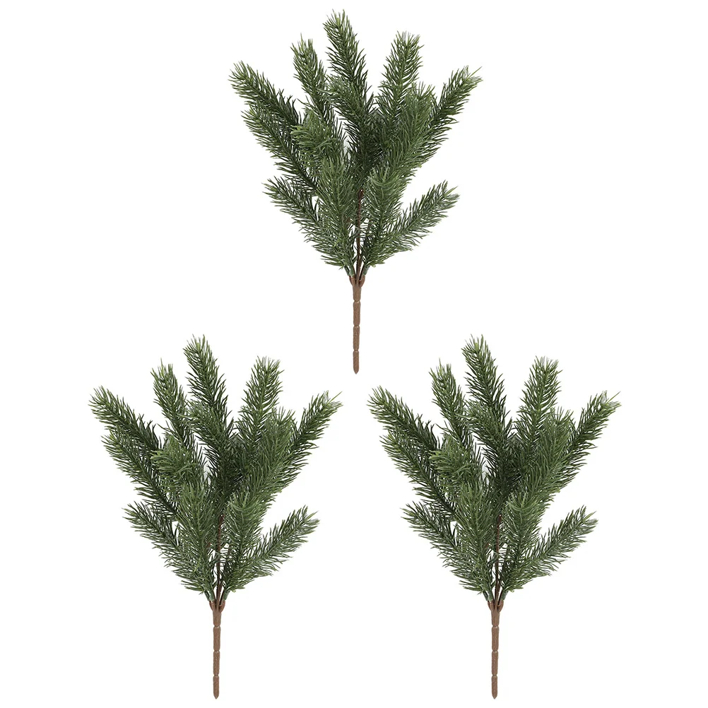 

3 Pcs Artificial Pine Needles Tree Branch Simulated Branches Christmas Pu Picks for Decoration