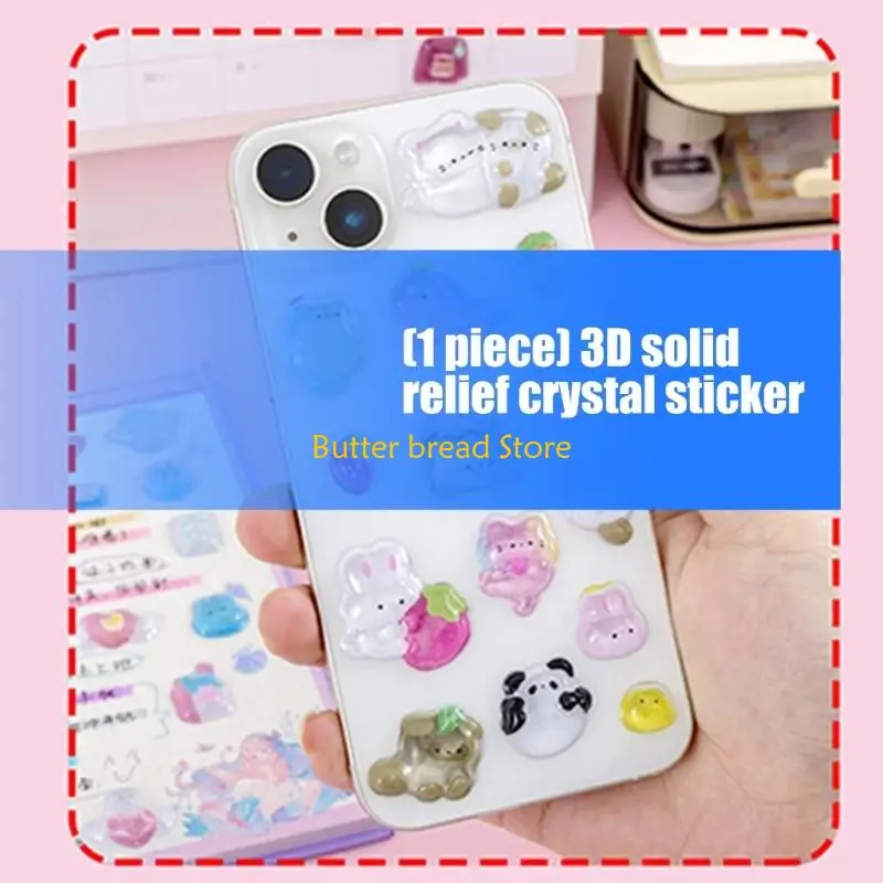W89C Embossed Decorative Sticker Adhesive ABS Plastic Sticker For Scrapbooking Notebook Phone Cover Kids Room Wall Decoration