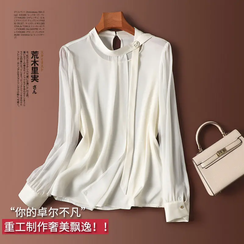 

new Your extraordinary heavy industry production is luxurious and elegant natural silk mulberry natural silk top women's lon
