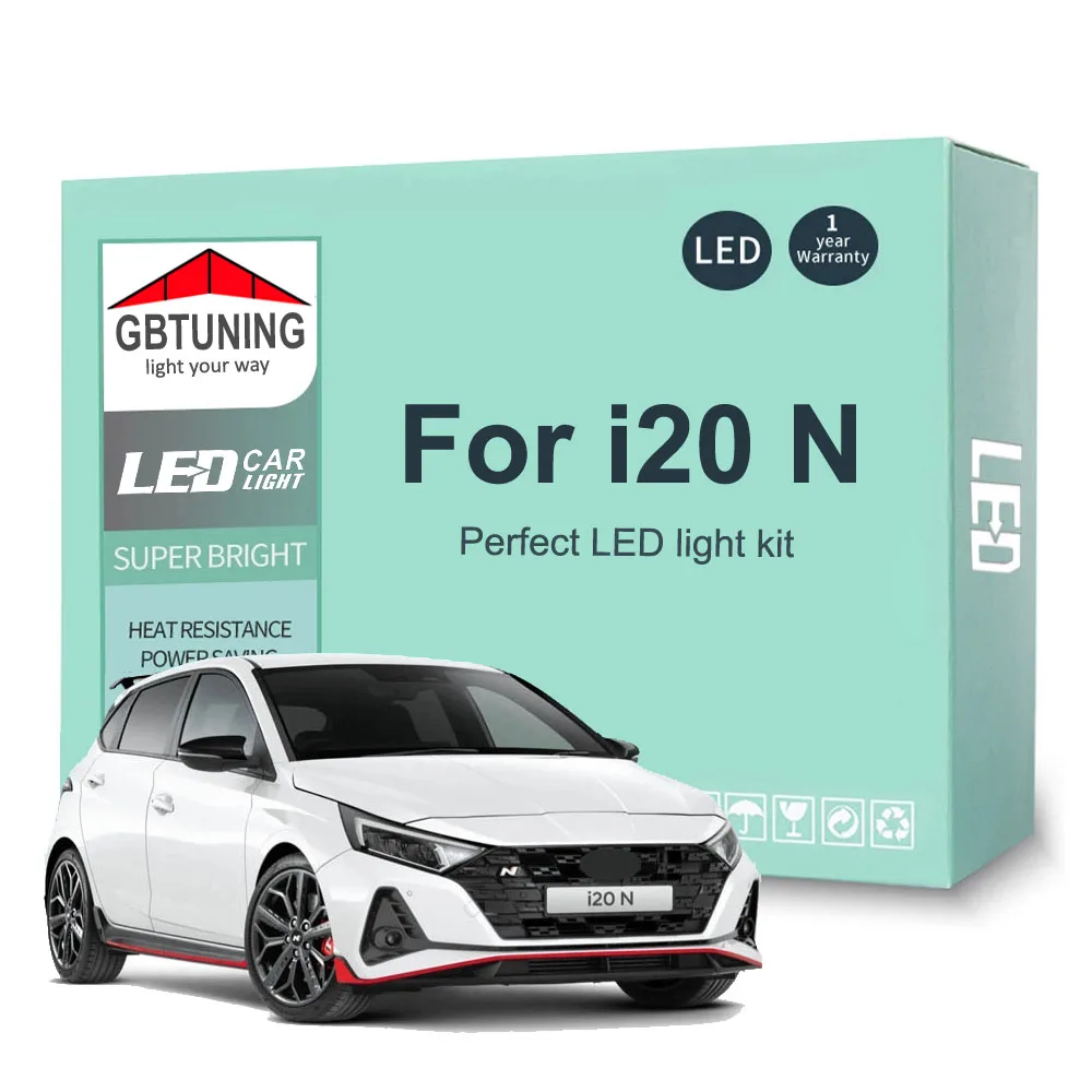 11 pçs kit de lâmpada interior do carro para hyundai i20n i20 n 2020 2021 2022 2023 veículo led interior lâmpada leitura cúpula tronco canbus
