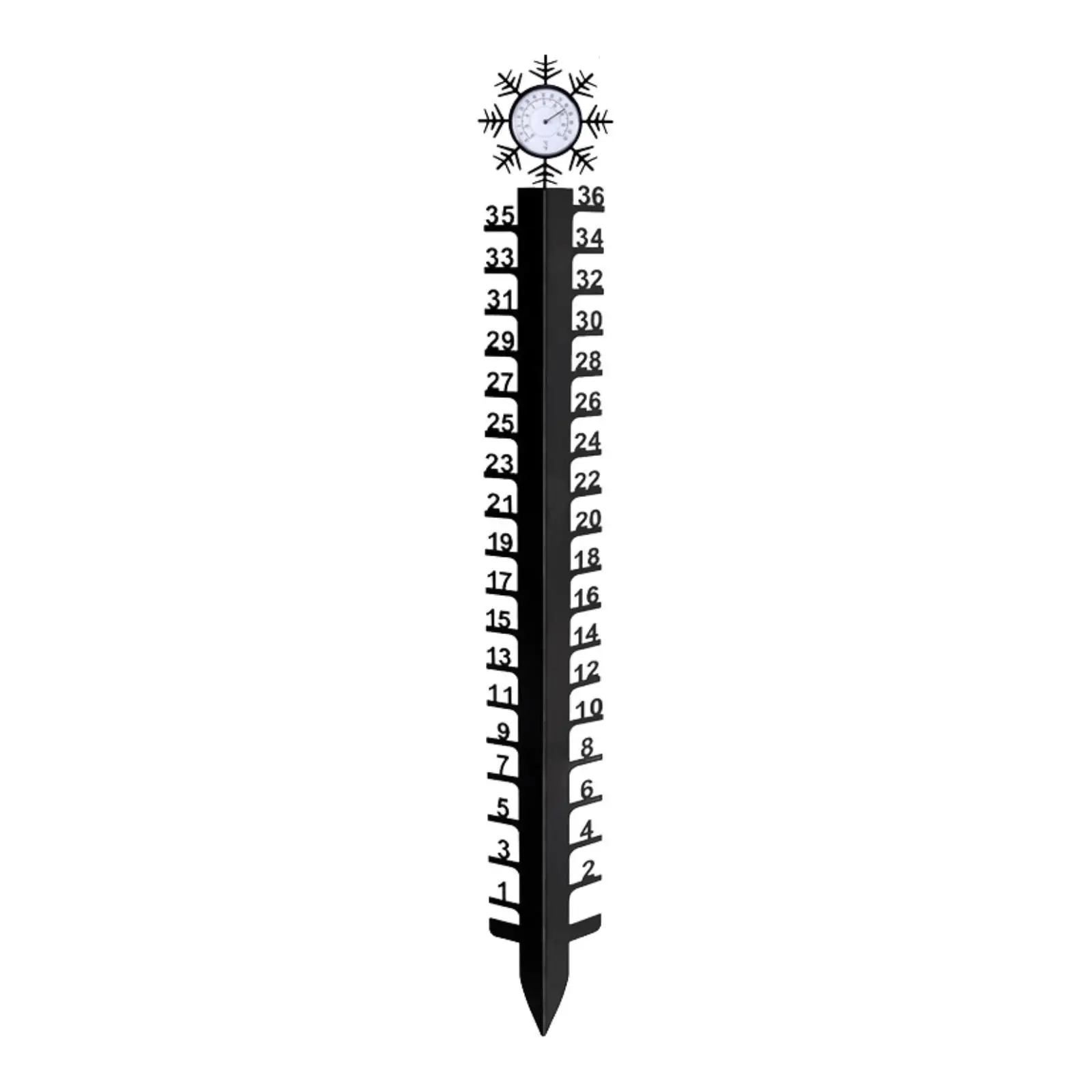 

Snow Gauge Metal with Thermometer Snow Depth Gauge for Garden Yard Decor