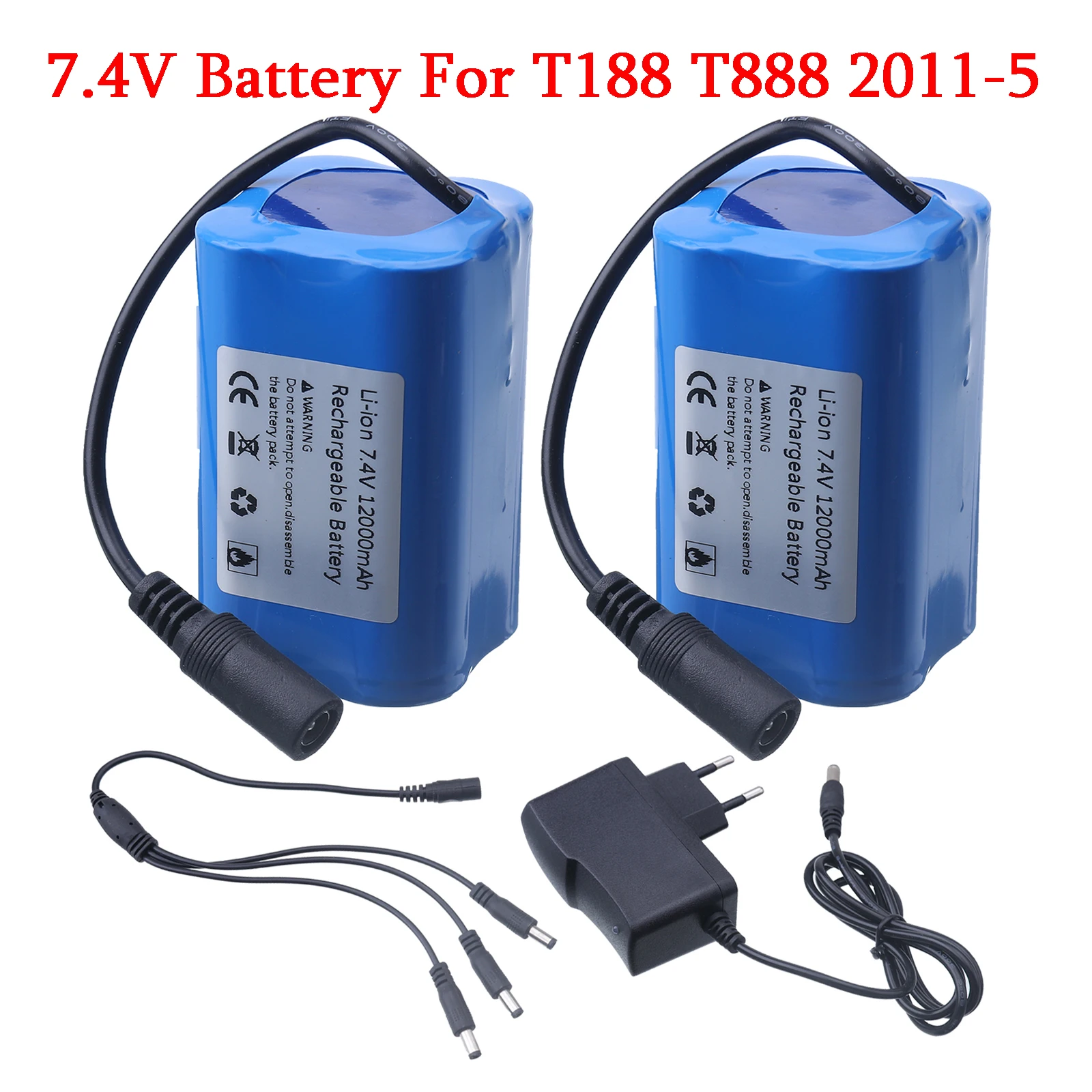 T188ที่ชาร์จแบตเตอรี่7.4V 12000mAh T888 C18 2011-5 V007 H18อื่นๆสำหรับรีโมทคอนโทรล RC เรือ umpan pancing แบตเตอรี่สำรอง