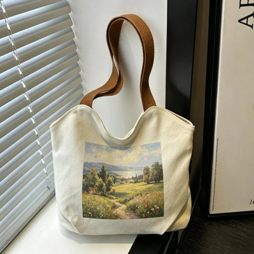 

Custom Tote Bag Personalized Landscape Photo Print Womens Summer Handbag Shoulder Purse Daily Gift