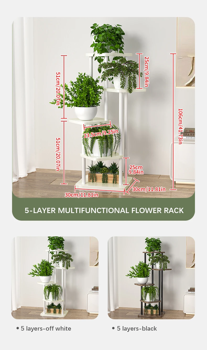 Flower Stand Rack Storage Shelf Iron Plant Holder Home Garden Flower Pot Organizer Living Room Balcony Storage Rack Shelves
