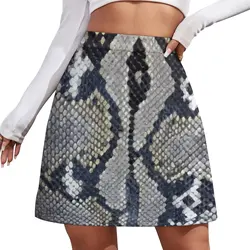 Python snake skin texture design Mini Skirt kpop Women clothing