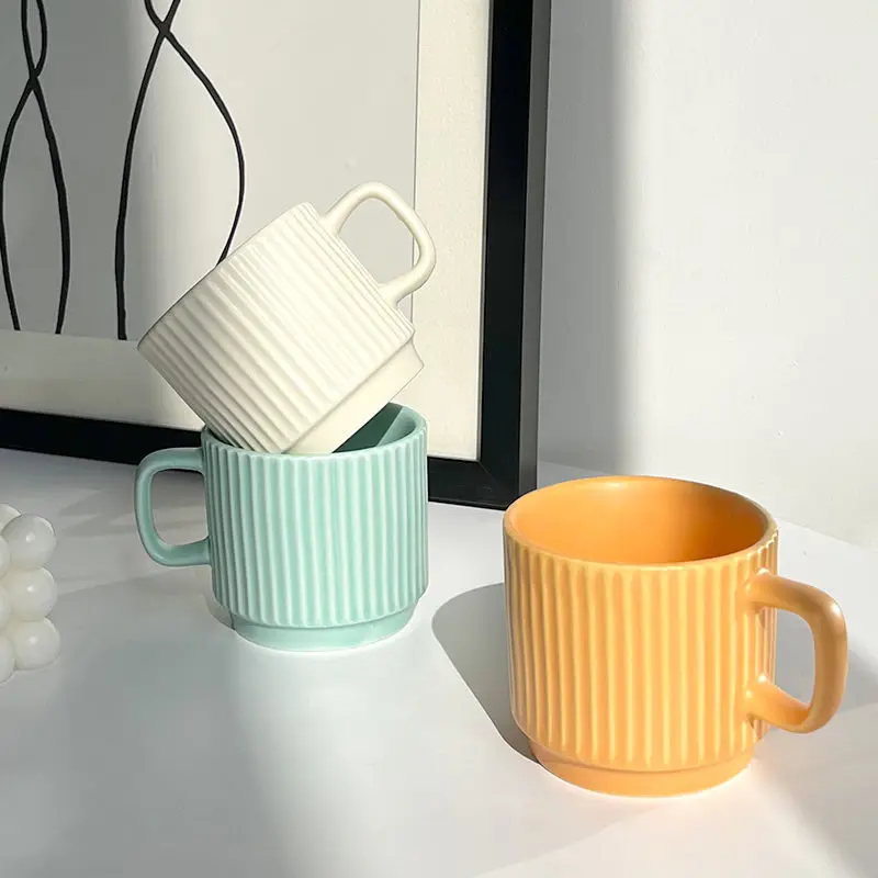 Macaron Candy Color Ceramic Mug ins Style Simple Coffee Cup Souvenir Water Home Life Household Daily Use Dining Necessities