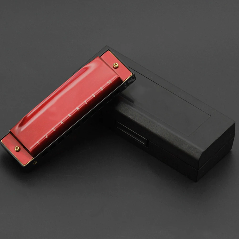

1Pcs 10-Hole Harmonica Metal Blues Harmonica 20 Tones Portable Compact Portable Musical Instrument Strong Sound