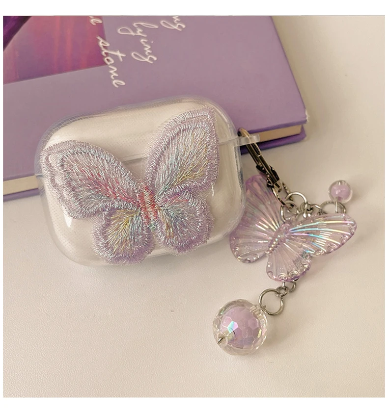 럭셔리 레이스 버터플라이 커버 실리콘 투명 이어폰 케이스, Redmi buds4/ buds 4lite / 4 pro 케이스