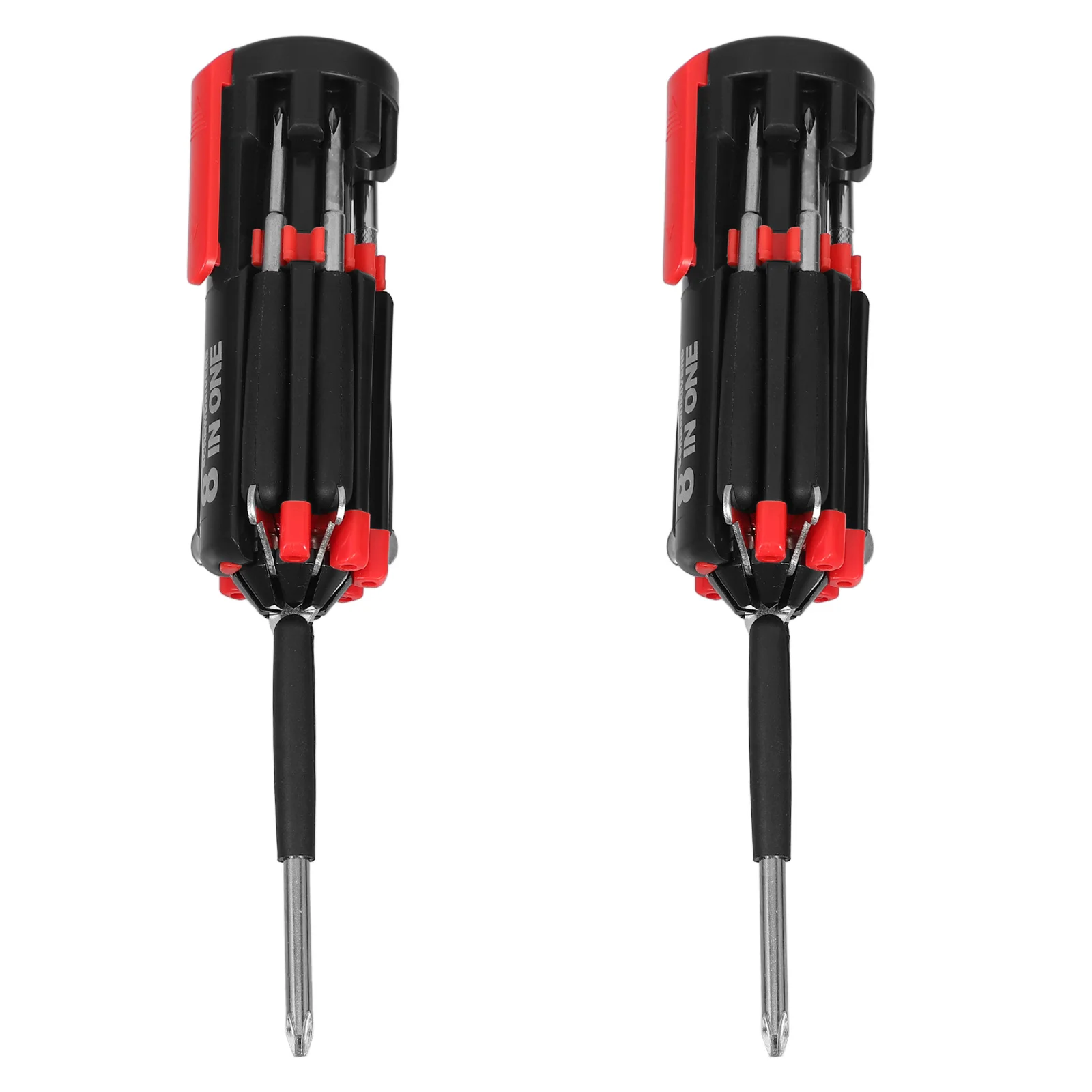 

2pcs 8 In 1 Screwdriver With Led Light Multifunction Pen Tool For Repair Kits Portable Steel Clip